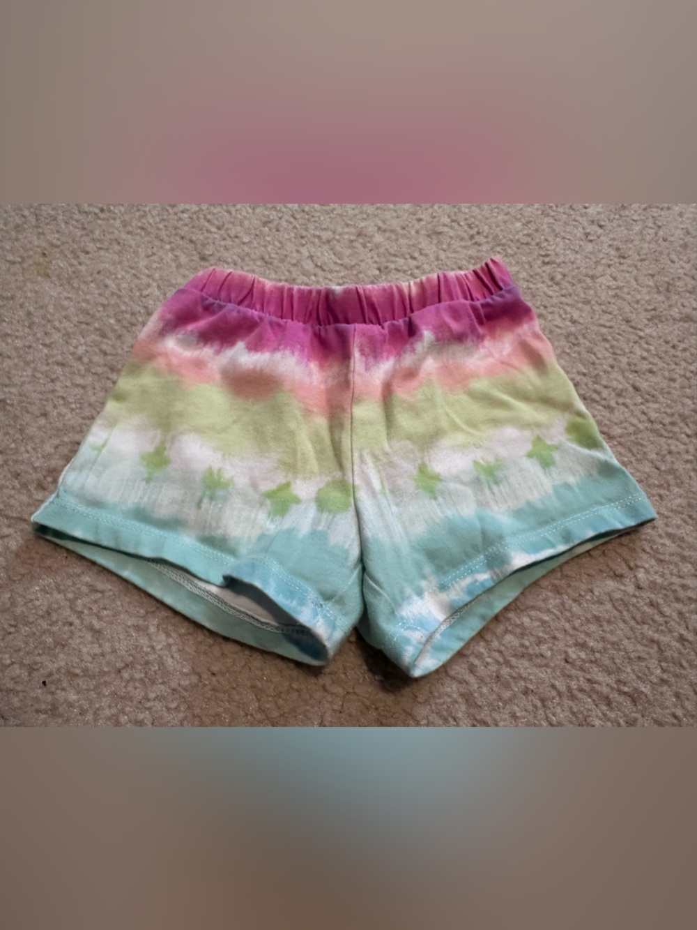 The Children's Place Pastel Tie-Dye Shorts in Pink, Yellow, Aqua